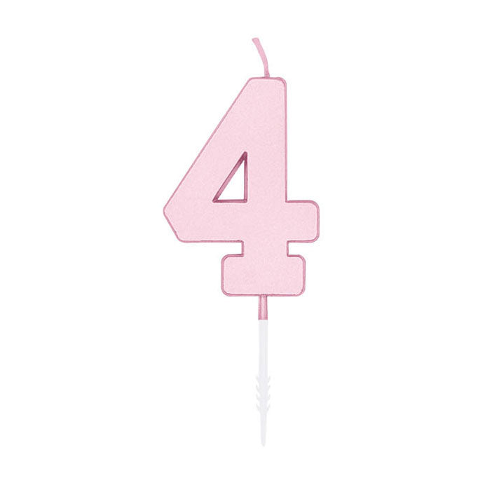 Globos - Globos Taartkaars 45cm pastel roze no. 4