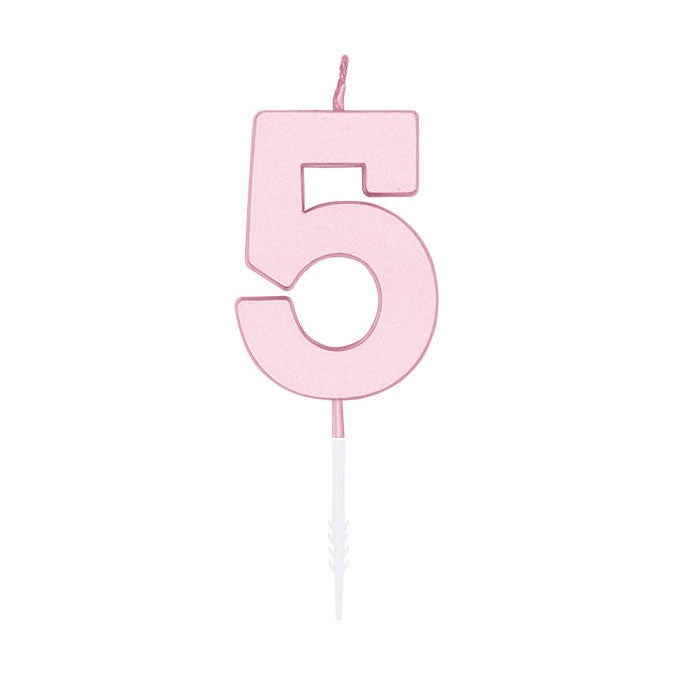 Globos - Globos Taartkaars 45cm pastel roze no. 5