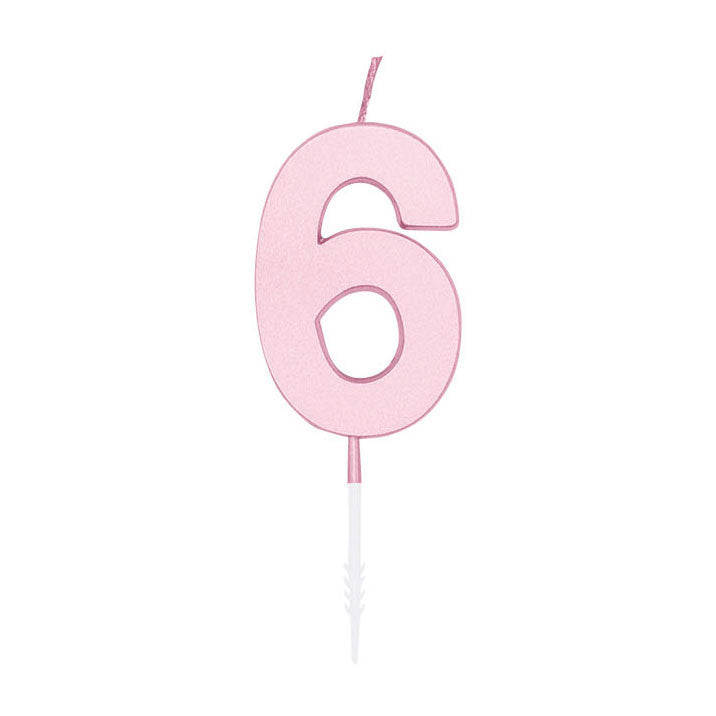 Globos - Globos Taartkaars 45cm pastel roze no. 6