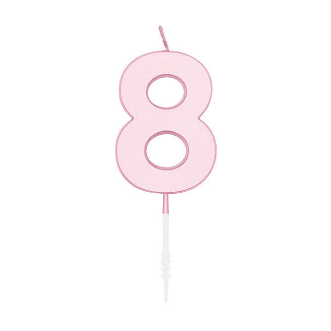 Globos - Globos Taartkaars 45cm pastel roze no. 8