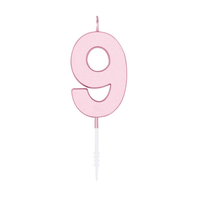 Globos - Globos Taartkaars 45cm pastel roze no. 9