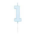Globos - Globos Taartkaars 45cm pastel blauw no. 1