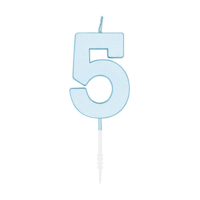 Globos - Globos Taartkaars 45cm pastel blauw no. 5