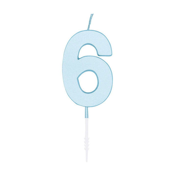Globos - Globos Taartkaars 45cm pastel blauw no. 6