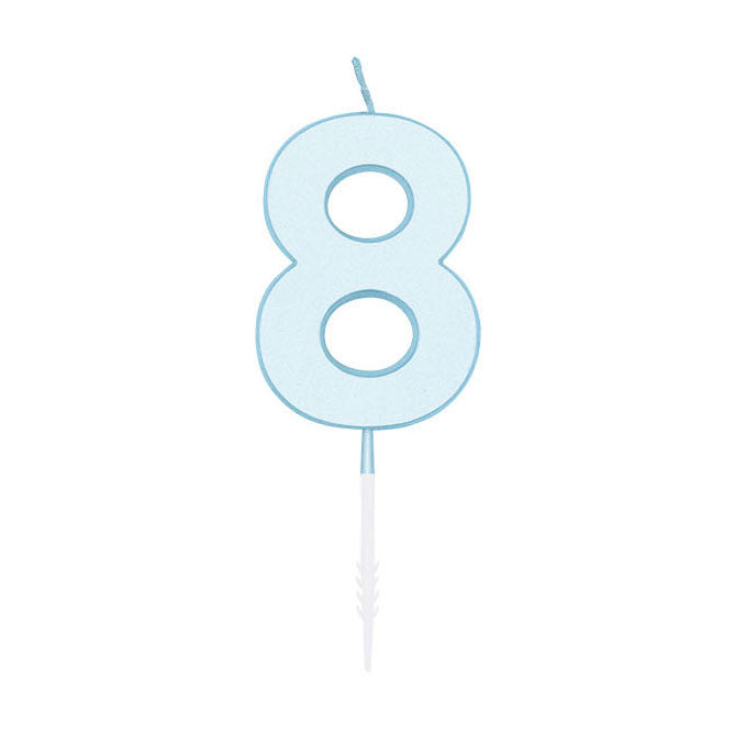 Globos - Globos Taartkaars 45cm pastel blauw no. 8