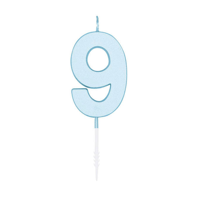 Globos - Globos Taartkaars 45cm pastel blauw no. 9