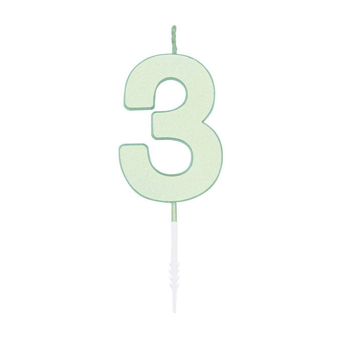 Globos - Globos Taartkaars 45cm pastel mint no. 3