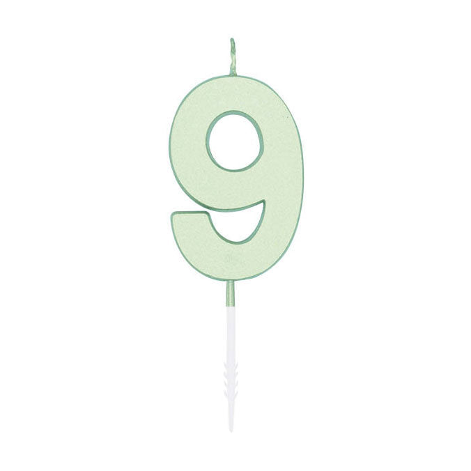 Globos - Globos Taartkaars 45cm pastel mint no. 9