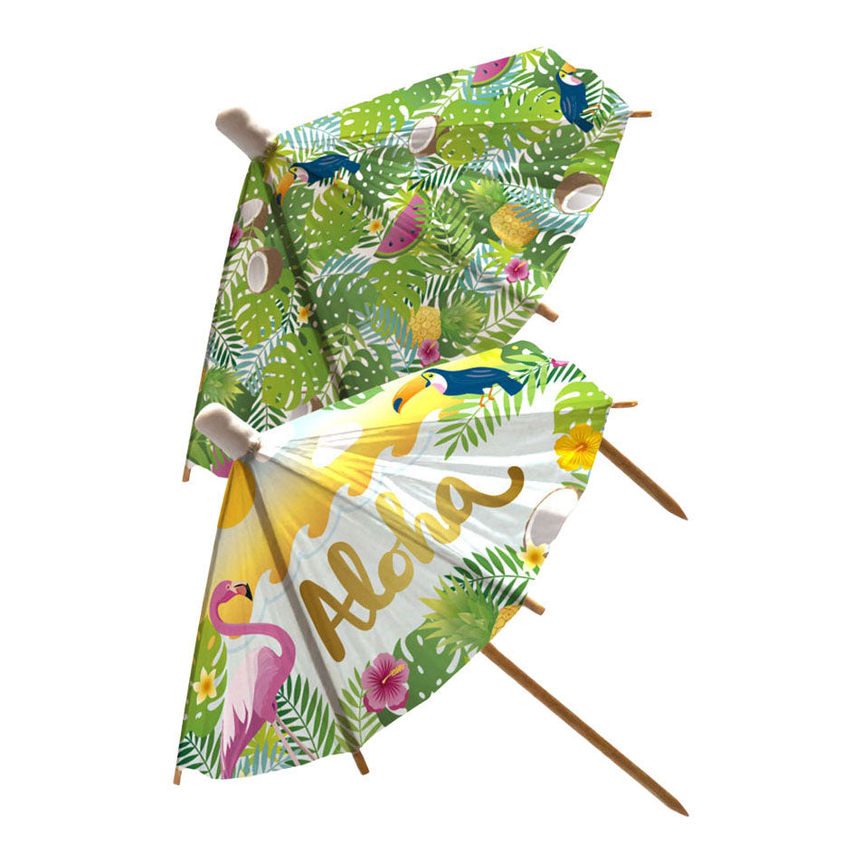 Globos - Globos Parasol cocktailprikkers van papier xl aloha - 18cm
