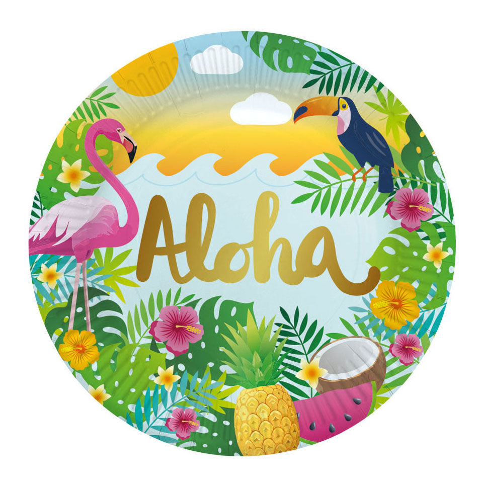 Globos - Globos Papieren borden 23cm aloha - 8st.