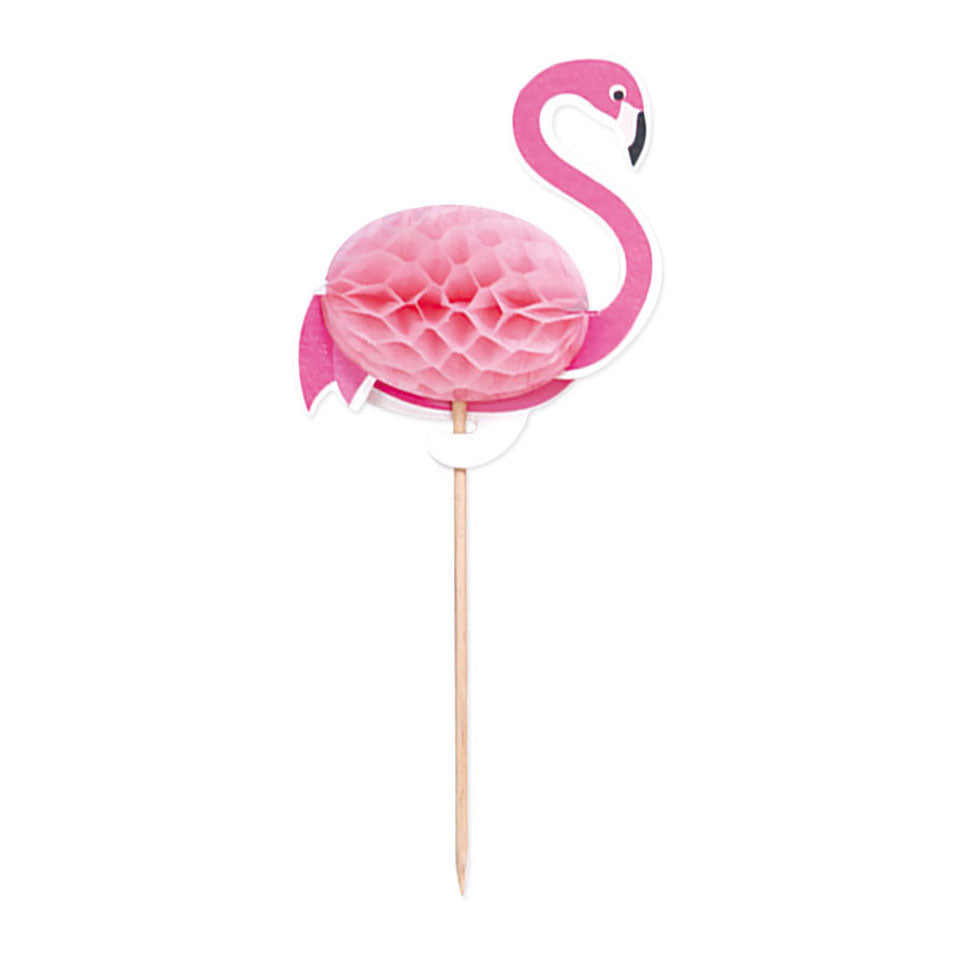 Globos cocktailprikkers flamingo 10x6cm aloha - 10st.