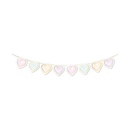 Globos - Globos Papieren guirlande watercolors hearts - 2m