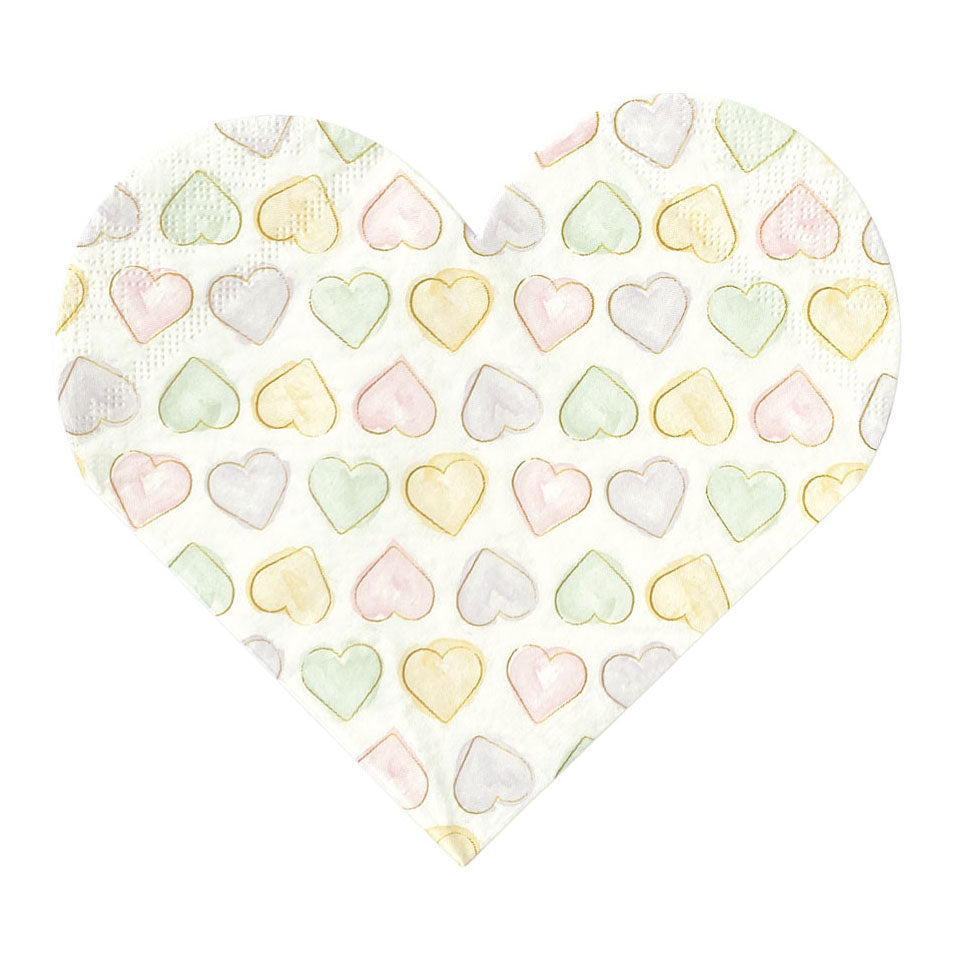 Globos - Globos Papieren servetten 33x33cm watercolors hearts - 20 stuks