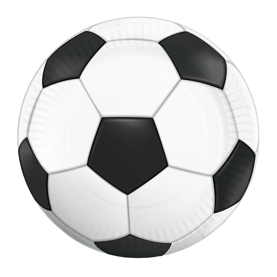 Globos - Globos Papieren borden 23cm voetbal - 8st.