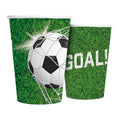 Globos - Globos Papieren bekers 210ml voetbal - 8st.