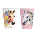 Globos - Globos Papieren bekers 210ml paarden - 8st.