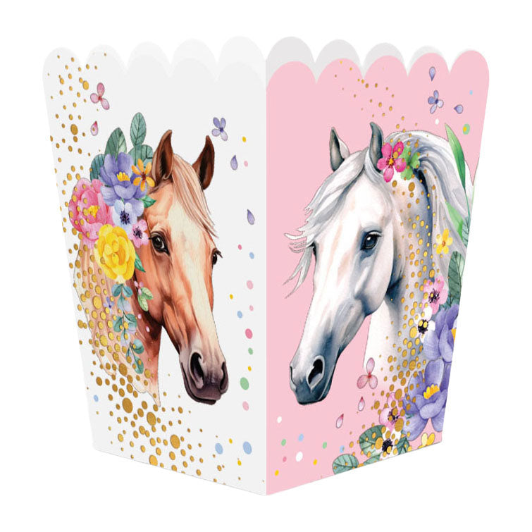 Globos - Globos Papieren snackboxen paarden - 8st.