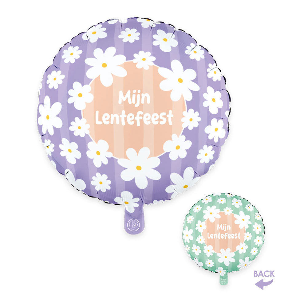 Globos - Globos Folieballon 18 inch rond madeliefjes mijn lentefeest