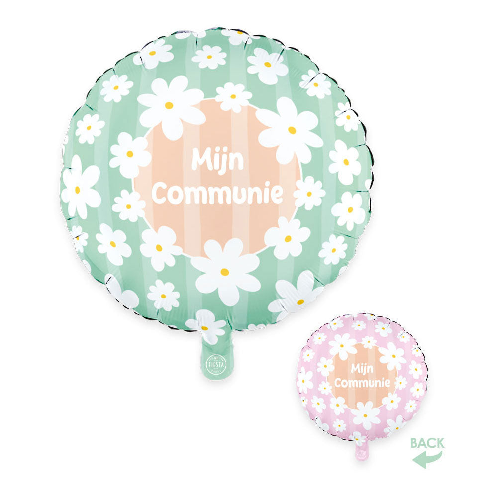 Globos - Globos Folieballon 18 inch rond madeliefjes mijn communie