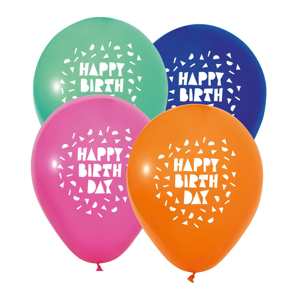 Globos - Globos Ballonnen 12 inch happy birthday - 8st.