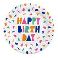 Globos - Globos Papieren borden 23cm happy birthday - 8st.