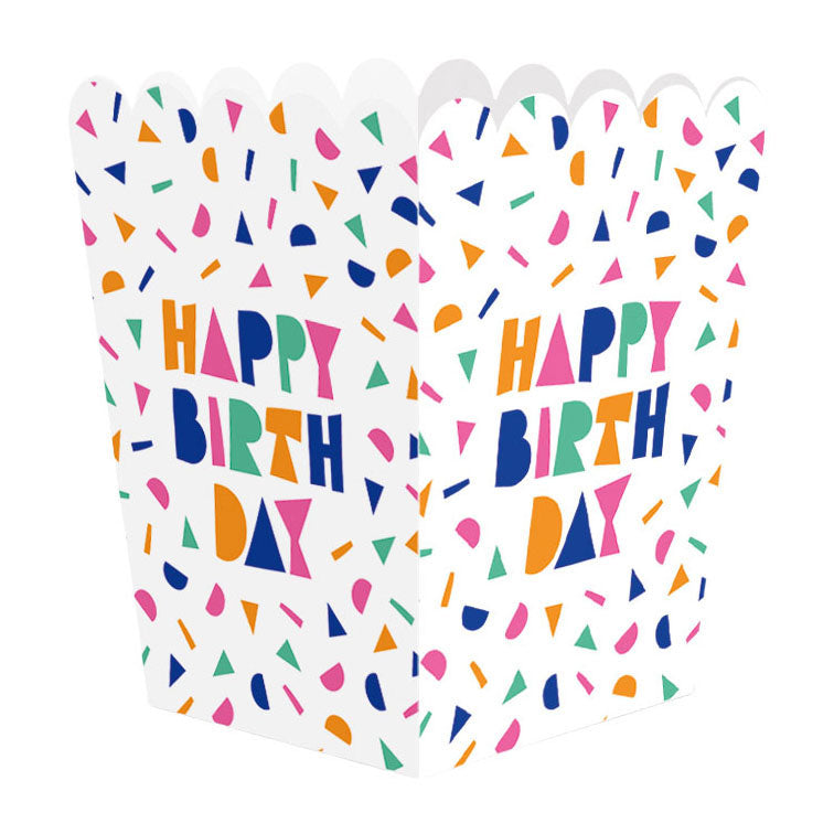 Globos - Globos Papieren snackboxen happy birthday - 8st.