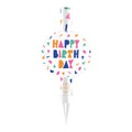 Globos - Globos Ijsfontein 12cm happy birthday - wit