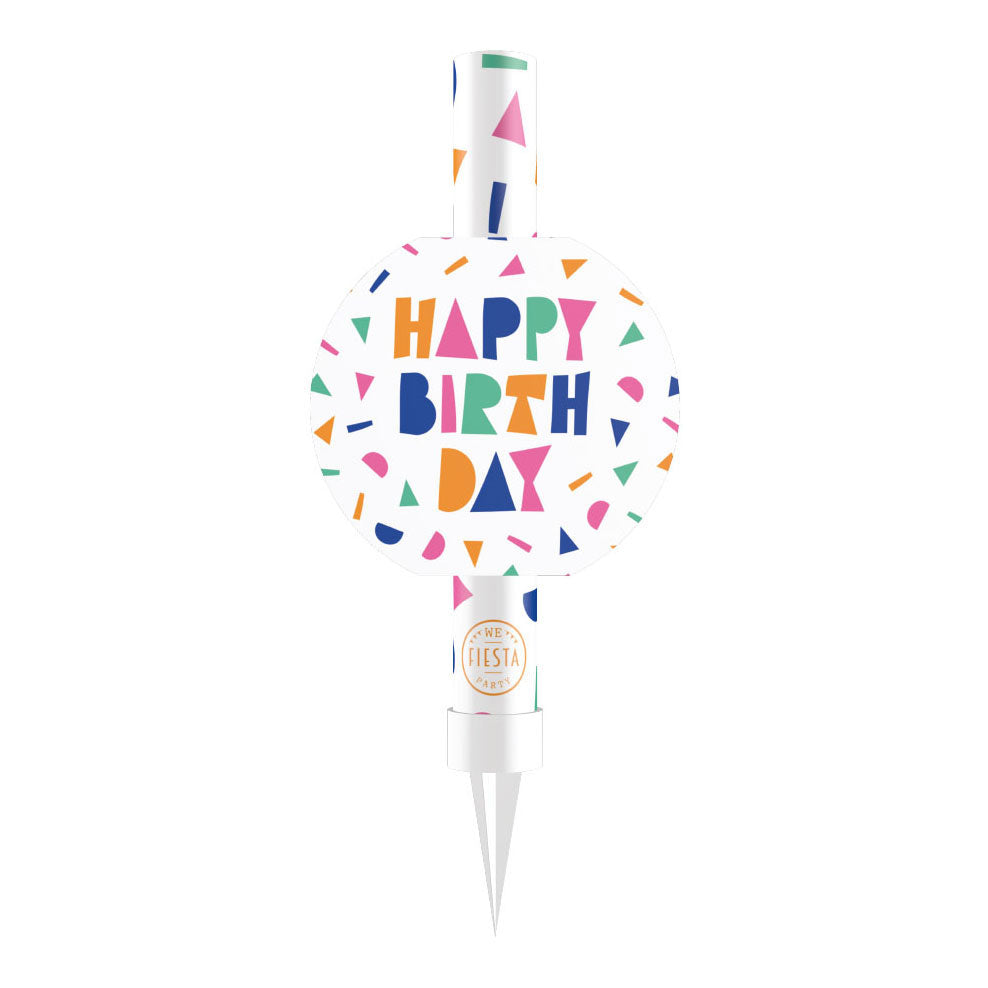 Globos - Globos Ijsfontein 12cm happy birthday - wit