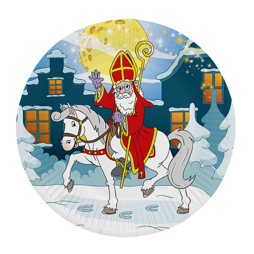 Globos - Globos Papieren borden 23cm sinterklaas - 8st.