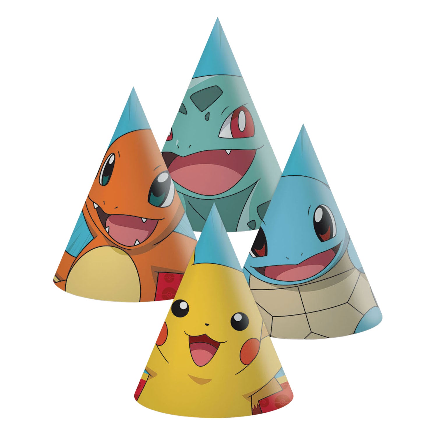 Globos - Globos Papieren hoedjes pokemon - 6 stuks