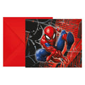 Globos - Globos Uitnodigingen met enveloppen spiderman wolrd of web - 6 stuks