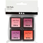 Creativ company stempelinkt, peach, roze, lichtroze, donkerroze, h: 2 cm, afm 3,5x3,5 cm, 4 stuk 1 doos