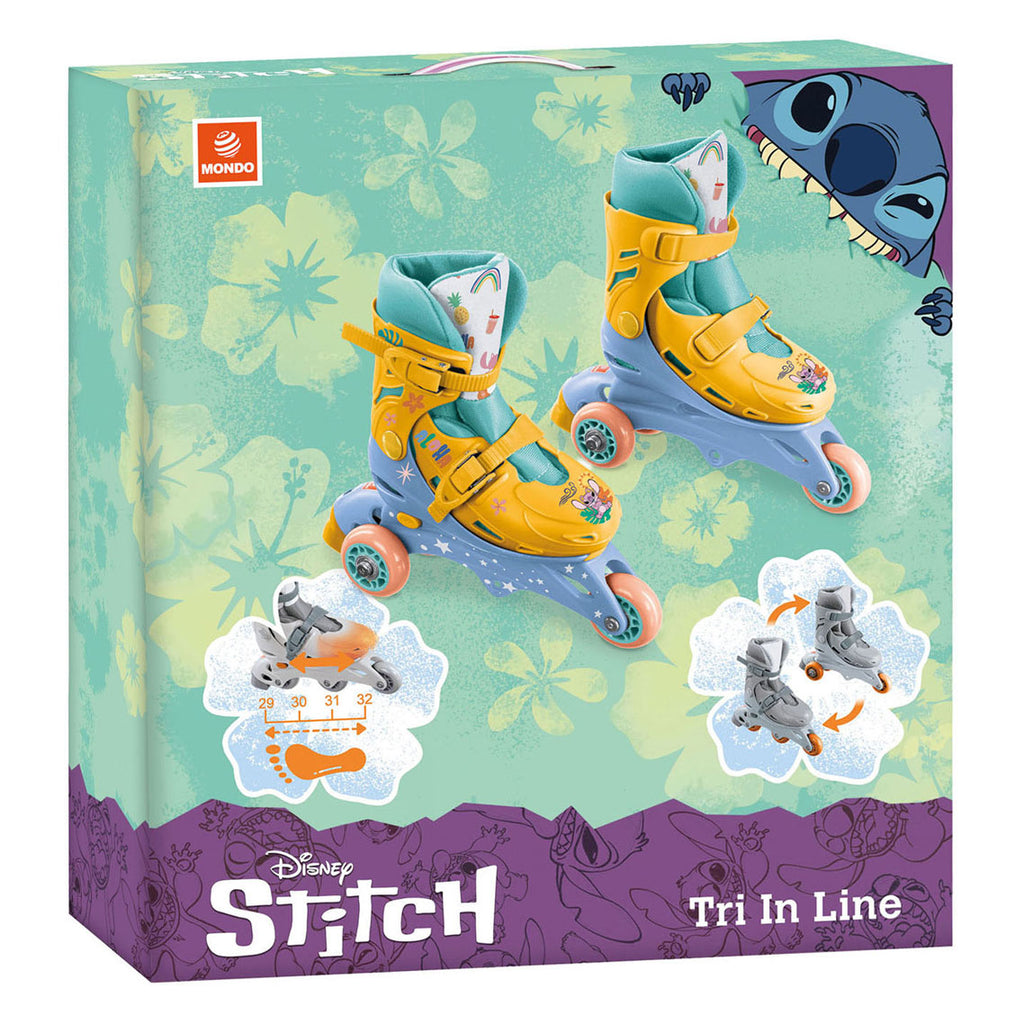 Mondo - Mondo rolschaatsen 3 wielen stitch - maat 29-32cm