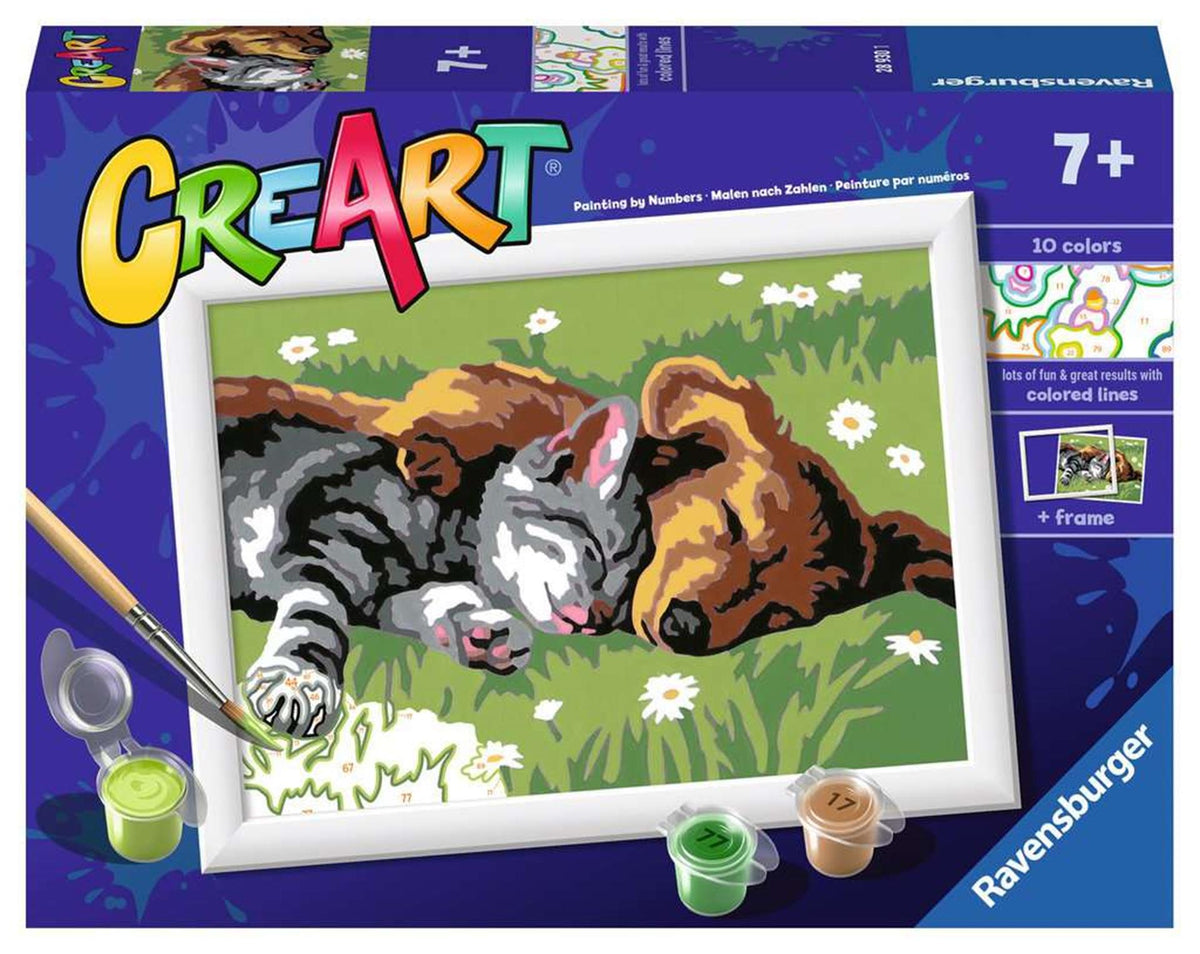 Ravensburger - creart sleeping cats and dogs - schilderen op nummer voor kinderen