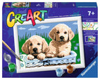 Ravensburger - creart schilderen op nummer - schattige puppies