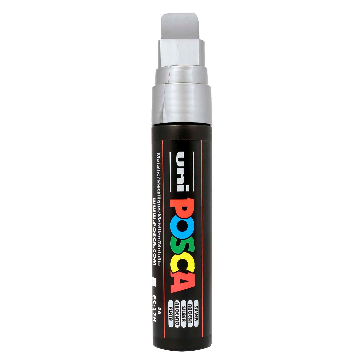 Uni posca verfmarker 17k zilver - blokpunt 15mm
