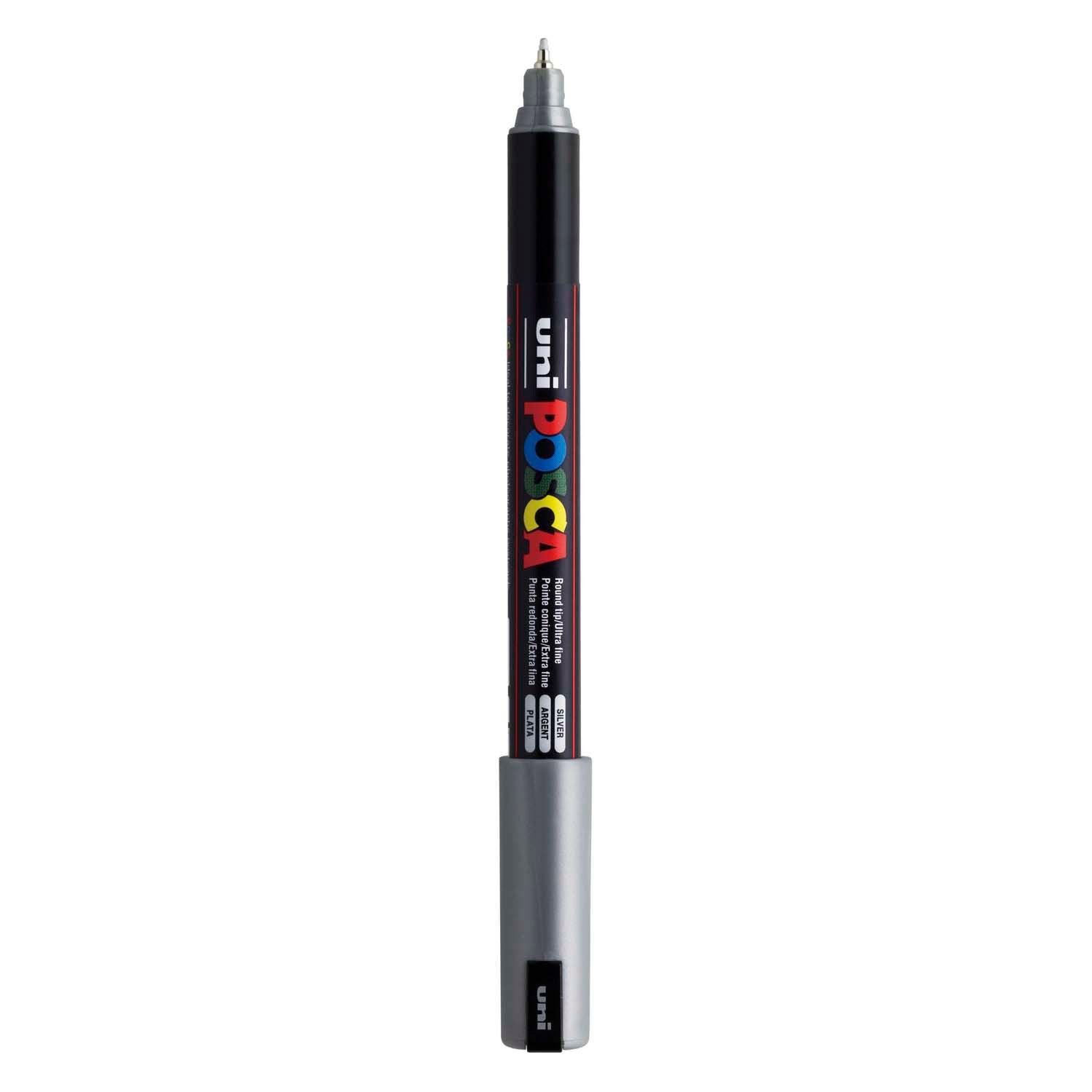 Uni posca marker pc-1mr zilver - extra fine 0,7mm