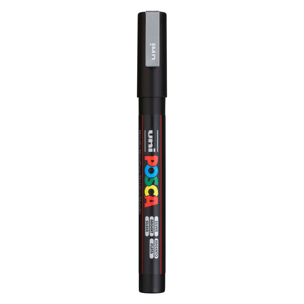 Uni posca pc3m acrylmarker zilveren - ronde punt tot 1,3 mm