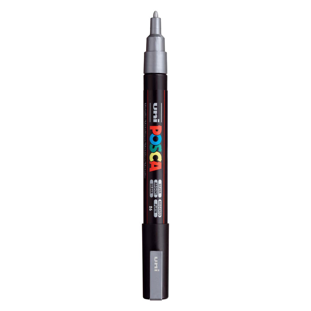 Uni posca pc3m acrylmarker zilveren - ronde punt tot 1,3 mm