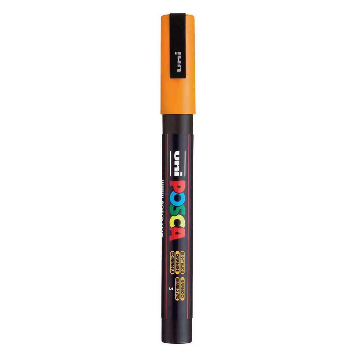 Uni posca pc3m acrylmarker oranje - ronde punt tot 1,3 mm