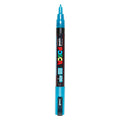 Uni posca pc3m verfmarker glitter lichtblauw - ronde punt tot 1,3 mm