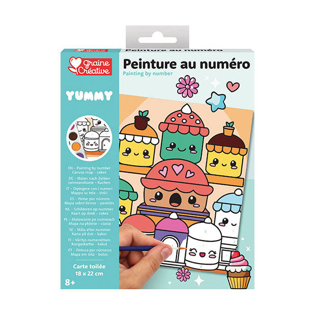 Graine Creative - Graine Creative Graine schilderen op nummer set kawaii cakes - incl. acrylverf en penseel
