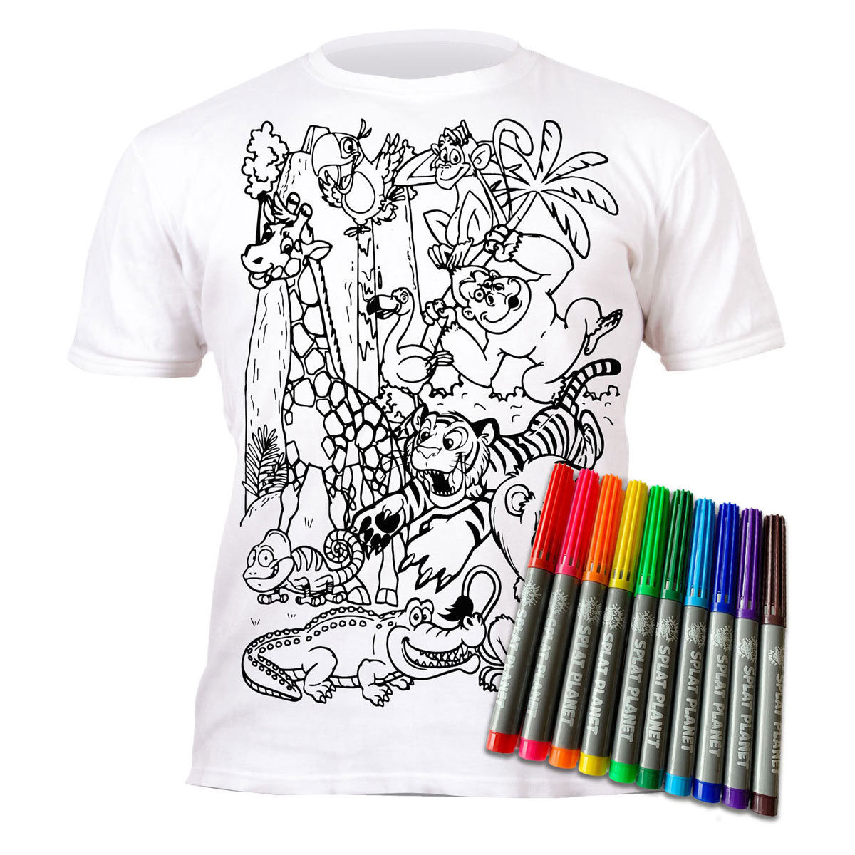Splat planet t-shirt kleuren set zoo 5 - 6 jaar