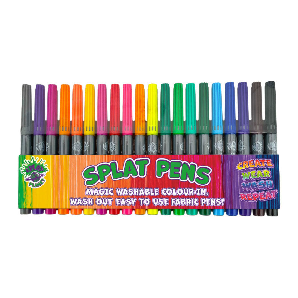 Splat planet textielstiften uitwasbaar set - 20 kleuren