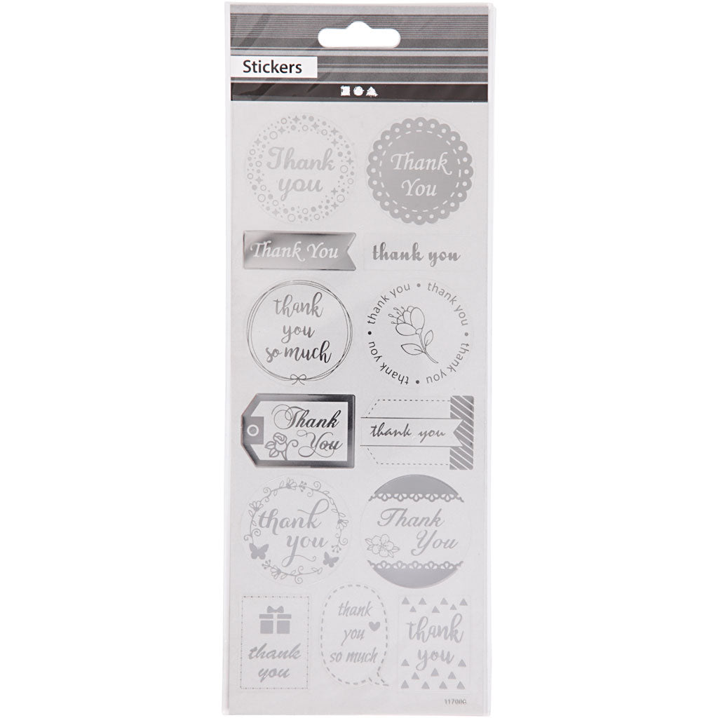 Creativ Company - Creativ Company Https://www.cchobby.nl/stickers-thank-you-vel-10x24-cm-ca-13-stuk-zilver-1-vel