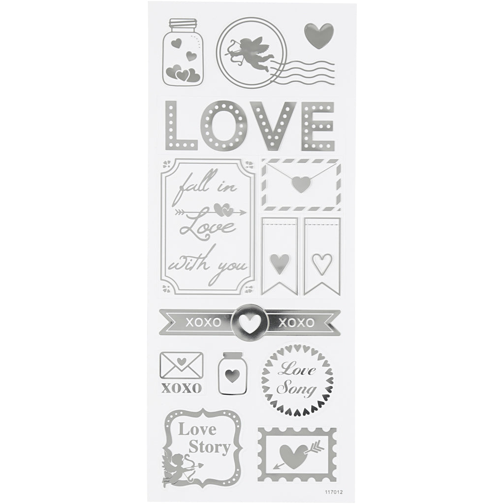 Creativ Company - Creativ Company Https://www.cchobby.nl/stickers-love-vel-10x24-cm-ca-14-stuk-zilver-1-vel