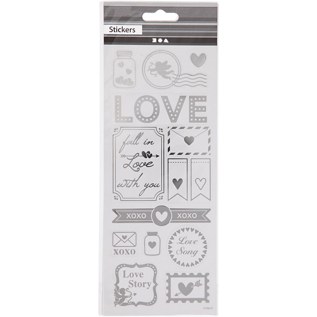 Creativ Company - Creativ Company Https://www.cchobby.nl/stickers-love-vel-10x24-cm-ca-14-stuk-zilver-1-vel