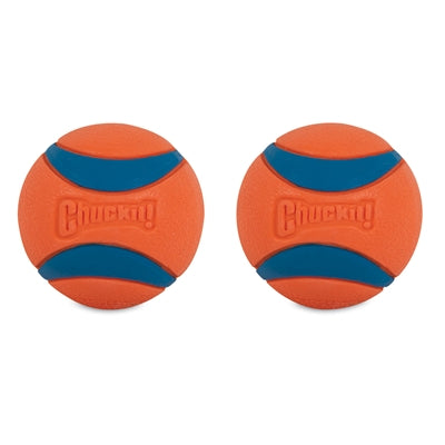 Chuckit! - Chuckit! ultra ball - hondenbal - rubber - drijvend - maat m - 6 cm - oranje - 2 stuks