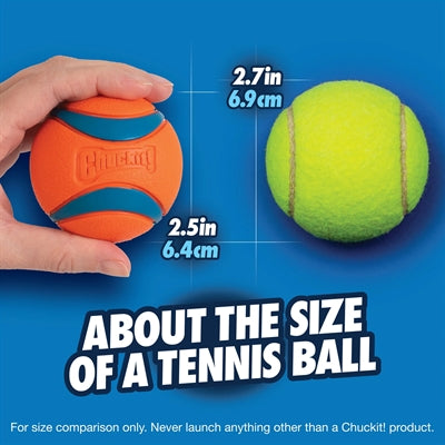 Chuckit! - Chuckit! ultra ball - hondenbal - rubber - drijvend - maat m - 6 cm - oranje - 2 stuks