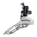 Shimano voorderailleur 3 x 6 7 speed tourney fd-ty300 down swing down pull - hoge klem 28,6 mm - 42t - (66-69°) - zwart zilver